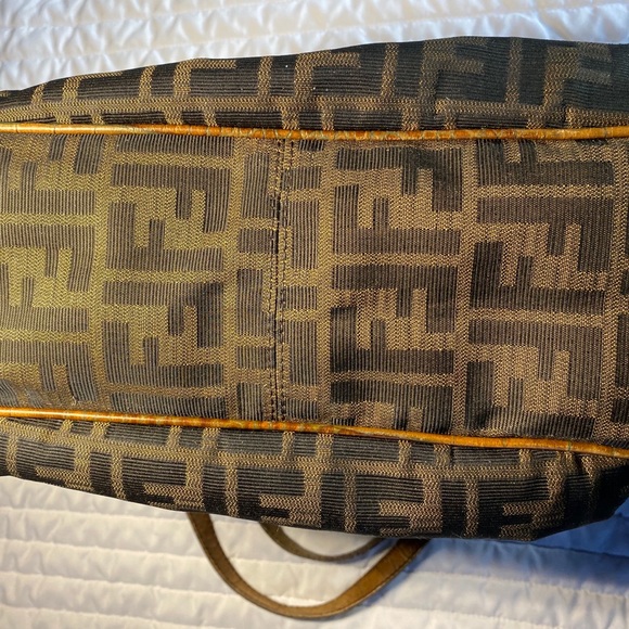 FENDI Crocodile Embossed Trim Zucca Chef Tote Bag - Picture 13 of 16